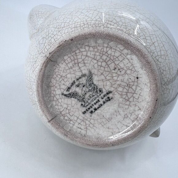 Antique White Ironstone China Teapot with Crazing Farmhouse Decor - Picture 12 of 13